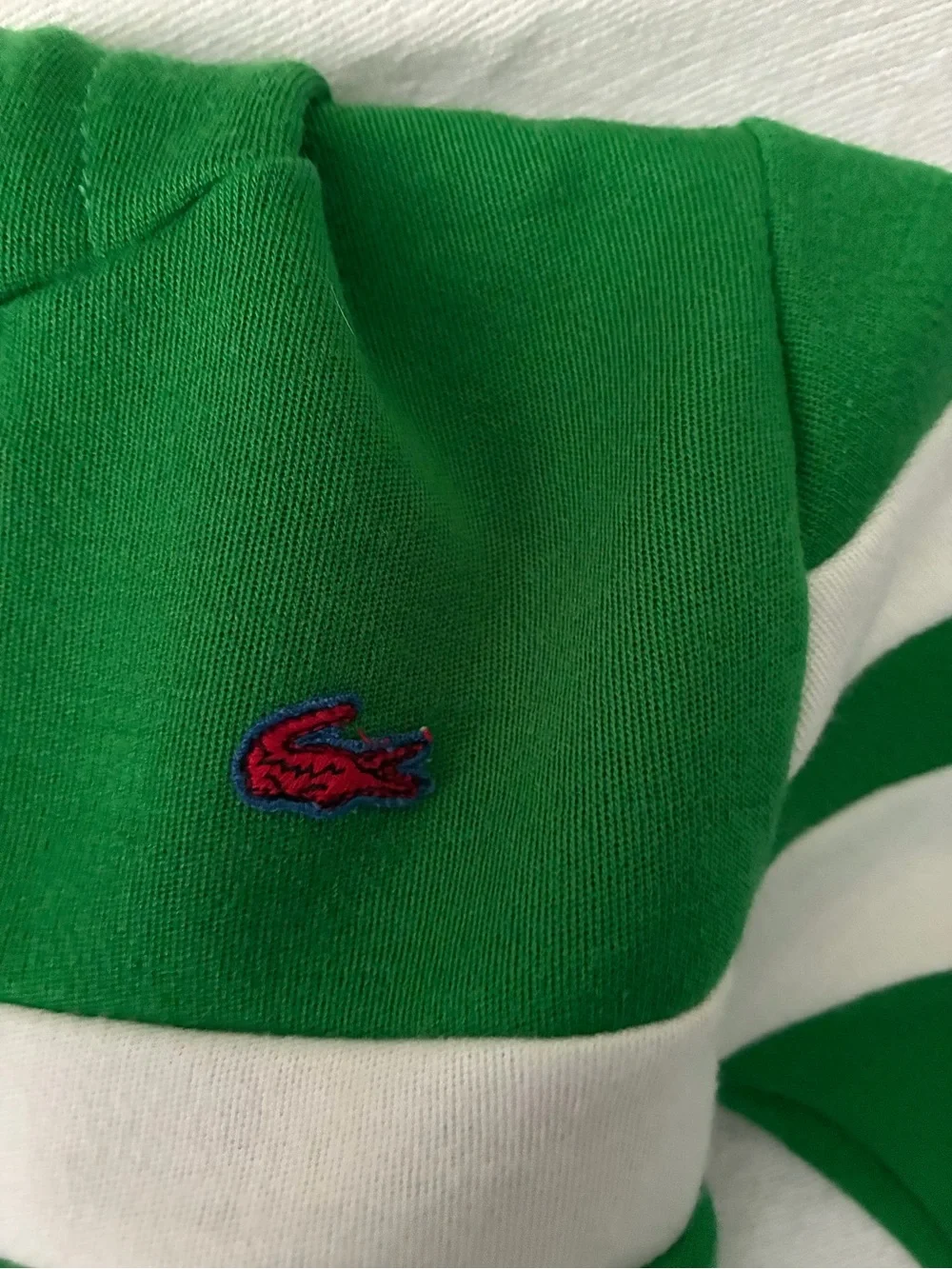 Vintage 70s Lacoste Kids 3T Green Zip Front 2 Piece Sweat Suit Boys Girls NWT